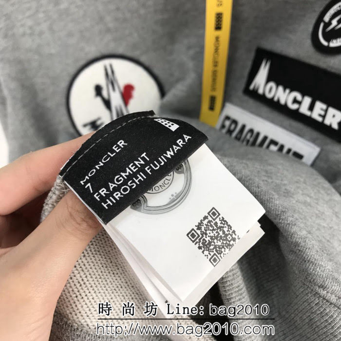 MONCLER蒙口X Fragment18SS蒙口藤原浩閃電限定款 雙LOGO毛巾布刺繡 Backstag男款衛衣 ydi1280